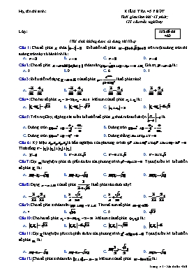 Kiểm tra 45 phút Toán - Mã đề thi 460
